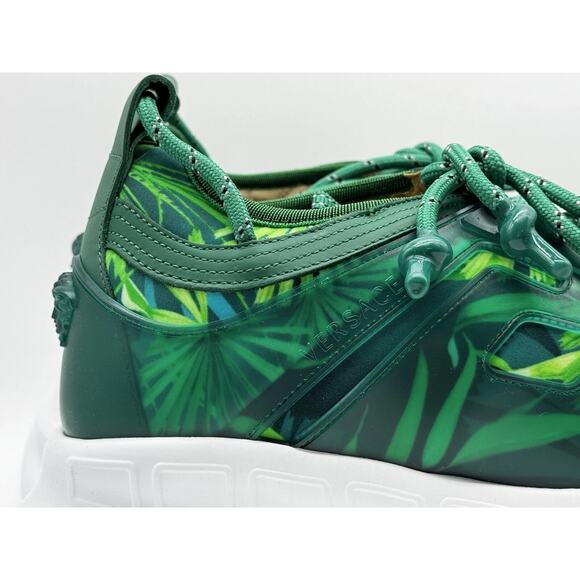 Versace Chain Reaction Sneaker Mens US 5 EU 38 Green Emerald DSU7071E - Picture 9 of 11